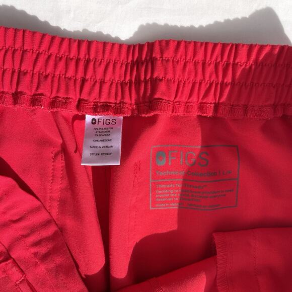 Figs Yola Skinny Scrub Pants Womens Large Petite In Pop Red - Picture 5 of 6